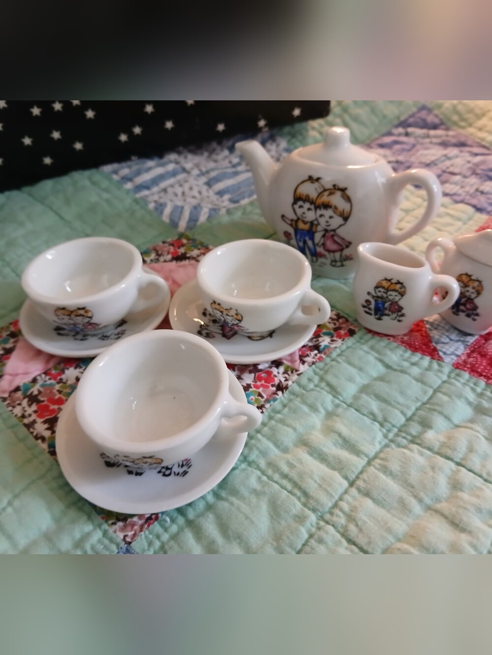 Vintage Miniature Tea Set Made in Japan Dollhouse Tea Party